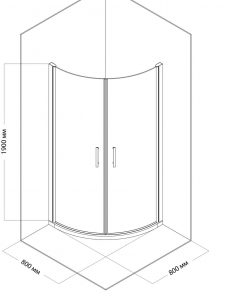 Duschkabine MILANO 80x80 cm Zeichnung