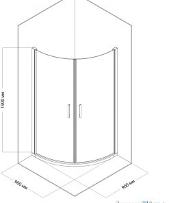 Duschkabine MILANO 90x90 cm Zeichnung