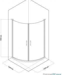 Duschkabine MILANO 100x100 cm Zeichnung