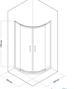 Duschkabine CLASSICO, 90x90 cm, Zeichnung