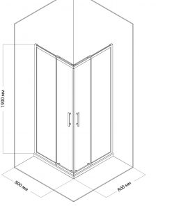 Duschkabine CLASSICO PLUS 80x80 cm Zeichnung