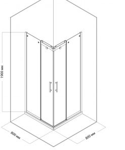Duschkabine VENTA 80x80 cm Zeichnung
