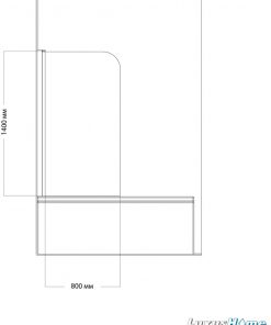 Badewannenaufsatz einzeln 80x140 cm Zeichnung
