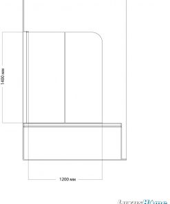 Badewannenaufsatz doppelt 120x140 cm Zeichnung