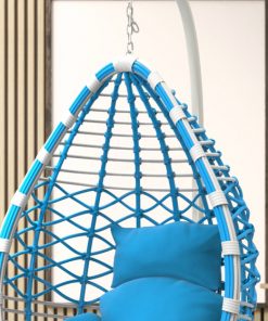 Hängesessel aus Polyrattan mit Gestell