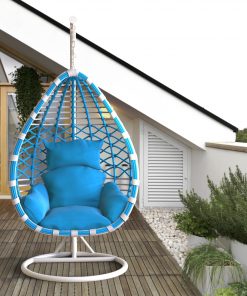 Hängesessel aus Polyrattan mit Gestell