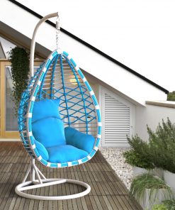Hängesessel aus Polyrattan mit Gestell