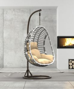 Hängesessel aus Polyrattan mit Gestell