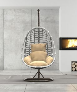 Hängesessel aus Polyrattan mit Gestell