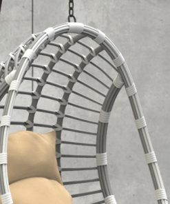 Hängesessel aus Polyrattan mit Gestell