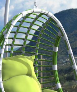 Hängesessel aus Polyrattan mit Gestell