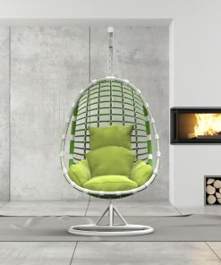 Hängesessel aus Polyrattan mit Gestell