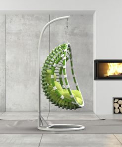 Hängesessel aus Polyrattan mit Gestell