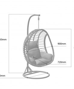 Hängesessel aus Polyrattan mit Gestell