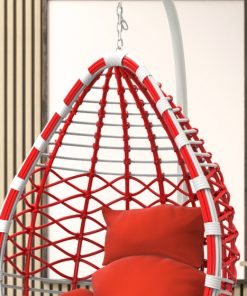 Hängesessel aus Polyrattan mit Gestell