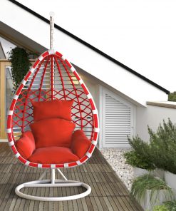 Hängesessel aus Polyrattan mit Gestell