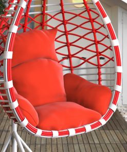 Hängesessel aus Polyrattan mit Gestell