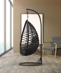 Hängesessel aus Polyrattan mit Gestell