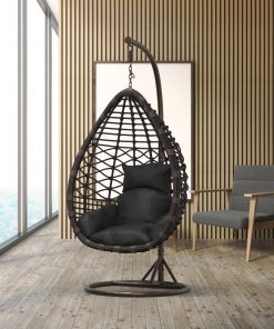 Hängesessel aus Polyrattan mit Gestell