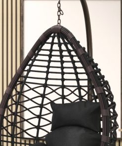 Hängesessel aus Polyrattan mit Gestell