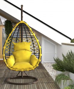 Hängesessel aus Polyrattan mit Gestell