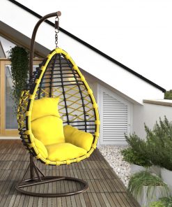 Hängesessel aus Polyrattan mit Gestell