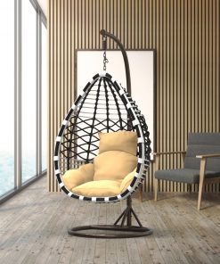 Hängesessel aus Polyrattan mit Gestell