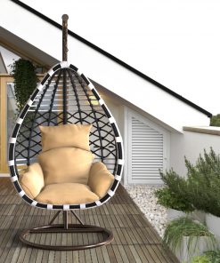 Hängesessel aus Polyrattan mit Gestell