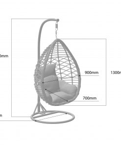 Hängesessel aus Polyrattan mit Gestell