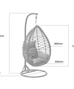 Hängesessel aus Polyrattan mit Gestell